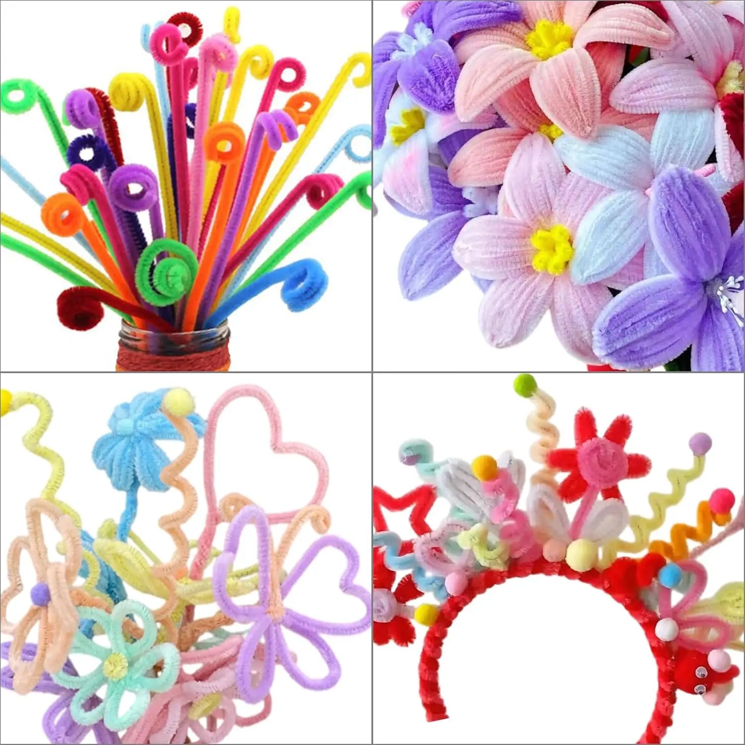 100pcs Pink Pipe Cleaners | Chenille Stems for Art and Craft Supplies