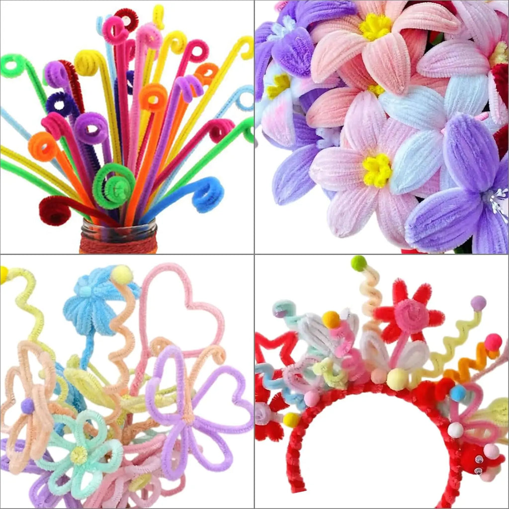 100pcs Pink Pipe Cleaners | Chenille Stems for Crafting