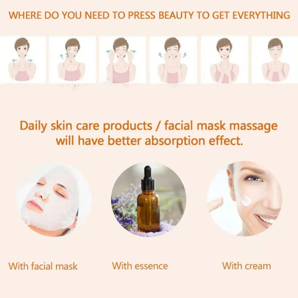 24K Electric Face-Lifting Rose Gold Stick T-Shaped Facial Massager | Skin Tightening Beauty Tool
