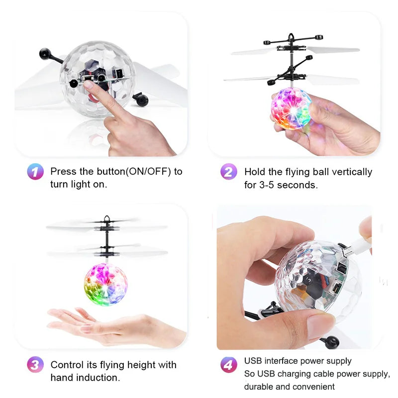 Gesture-controlled Luminous Crystal Ball Pendant | Interactive Light Toy for Kids