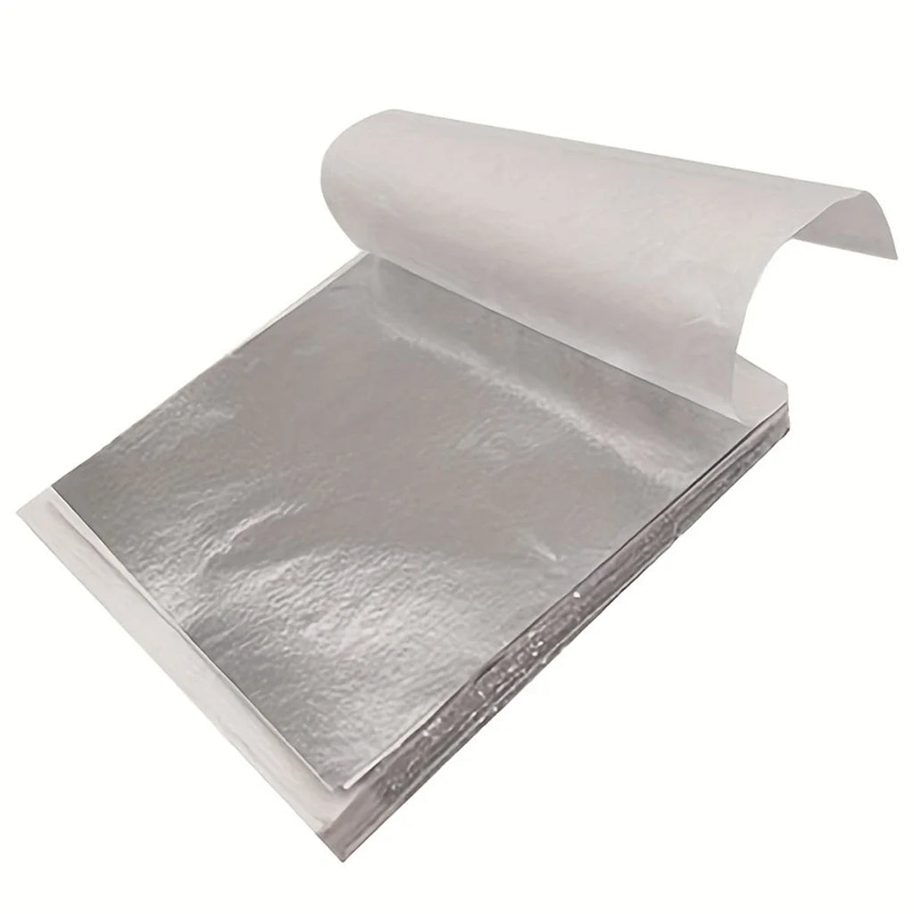 100pcs Imitation Gold Silver Foil Paper Leaf Sheets | Gilding DIY Craft Art Supplies