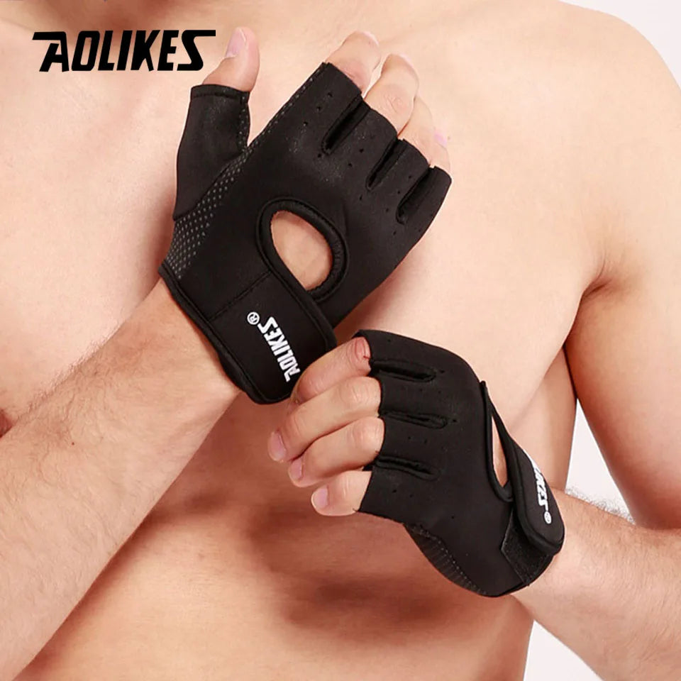 AOLIKES Breathable Workout Gloves | Fingerless Gym Gloves for Weight Lifting and Cycling