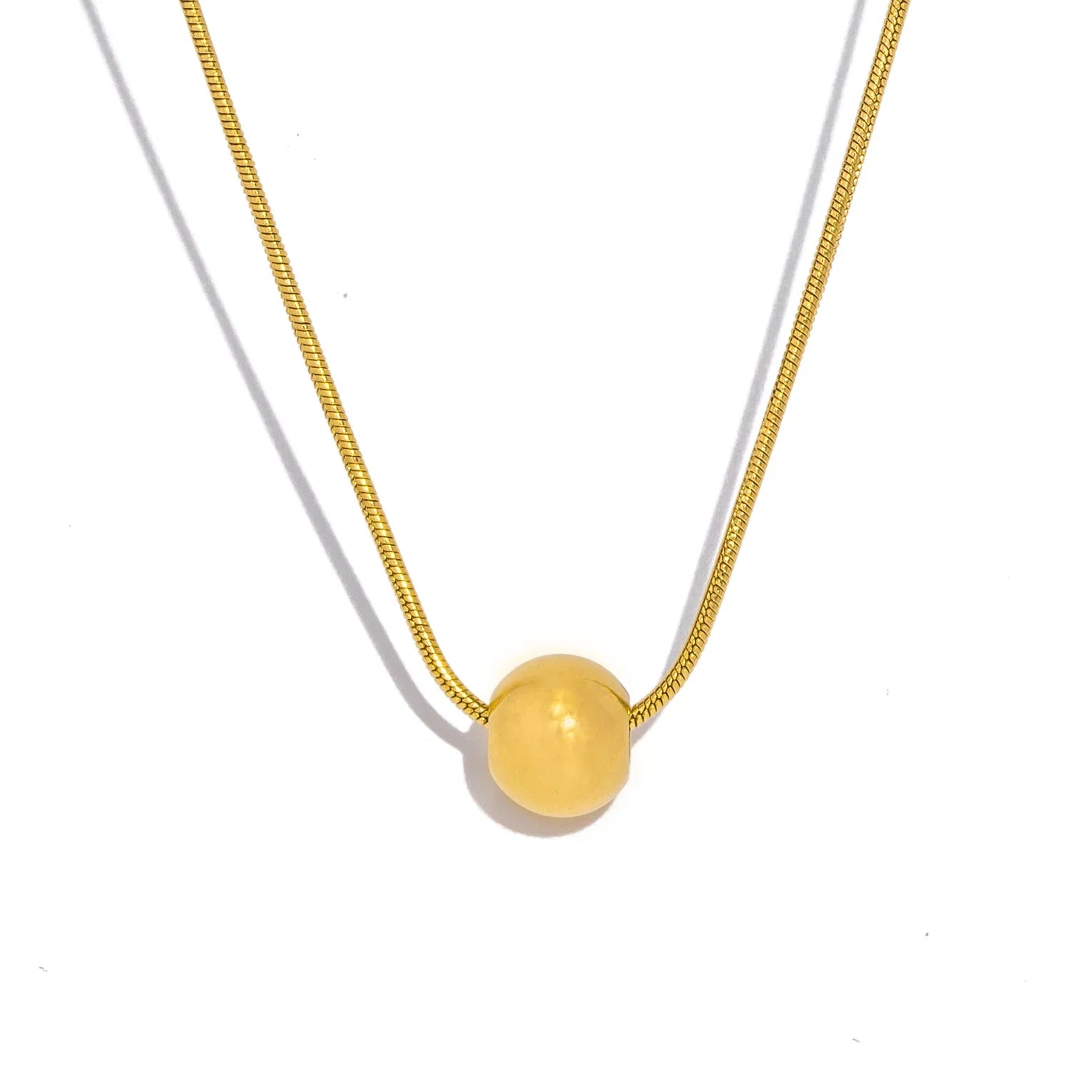 Minimalist Round Bead Necklace | Stainless Steel Handmade Chain for Women