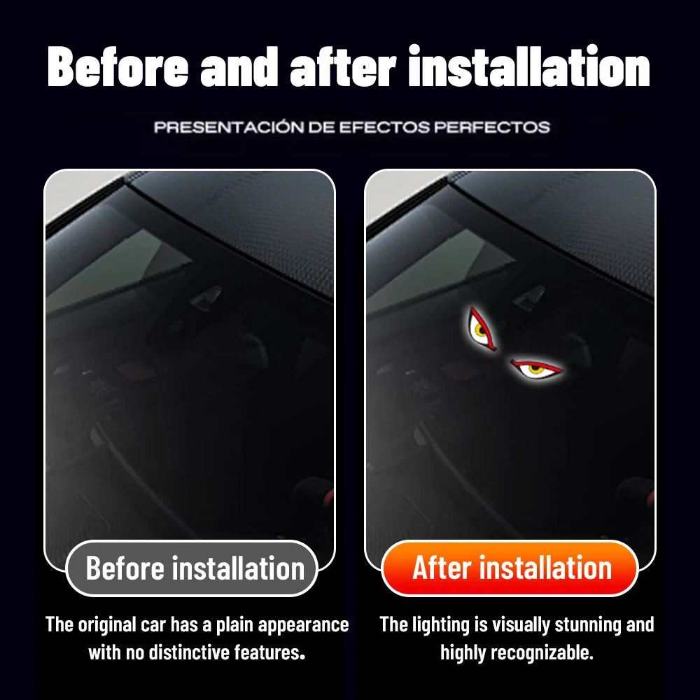 Solar Demon's Eye Car Dynamic LED Light | No Wiring Moving Eyes Car Decoration