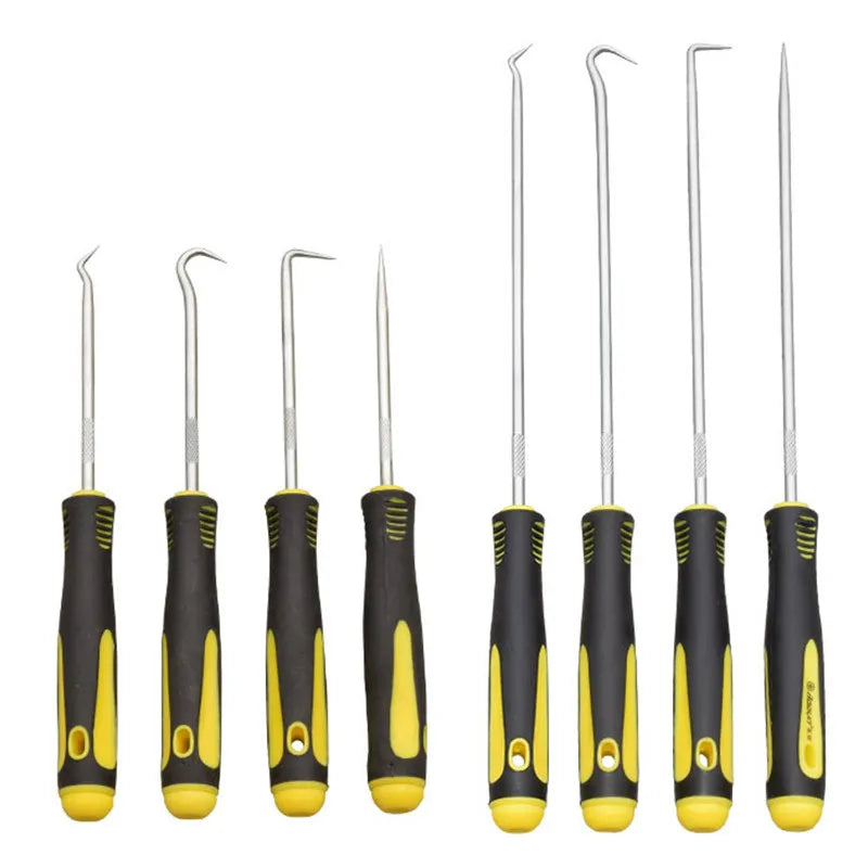 4 Pieces Long Pick & Hook Set | Gasket Puller Pick Tools for Removing Car Auto Oil Seal O-Ring Seal Tools