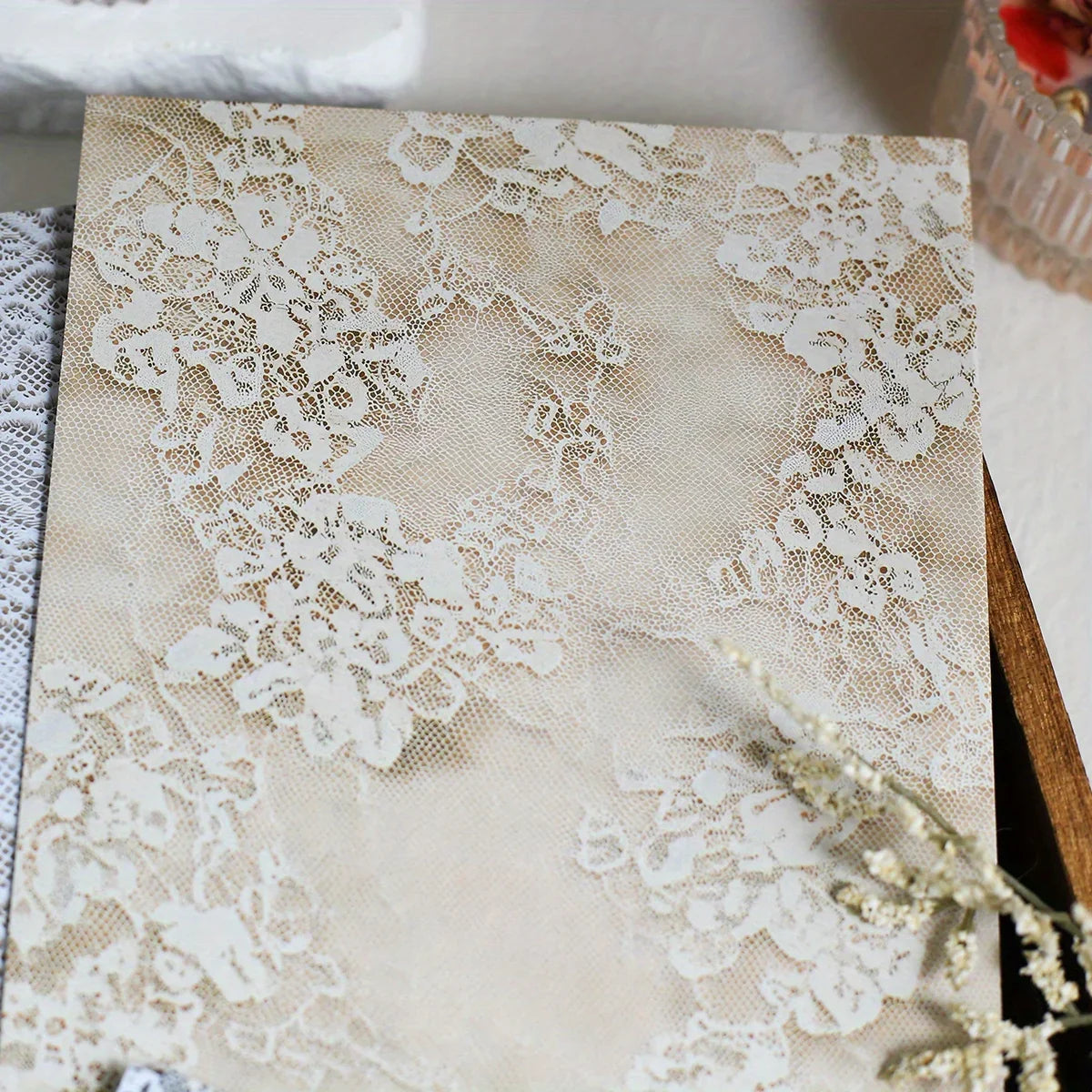 Vintage Lace Scrapbook Paper Set | 30 Sheets for Junk Journaling