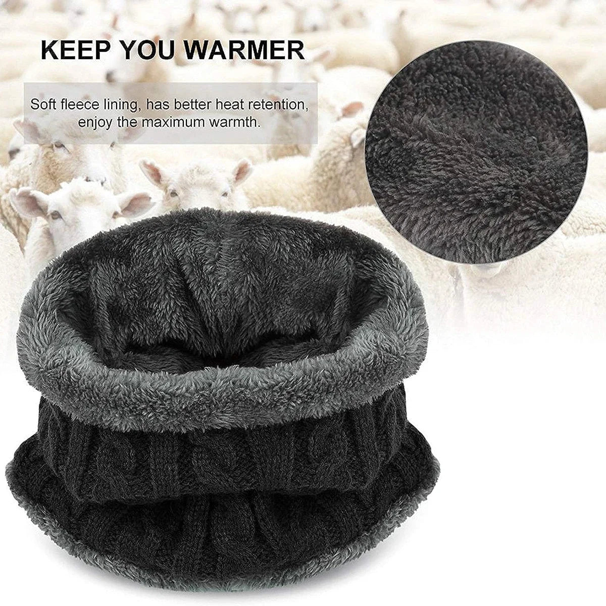 Kids Warm Knitted Hat and Scarf Set | Winter Accessories for Children