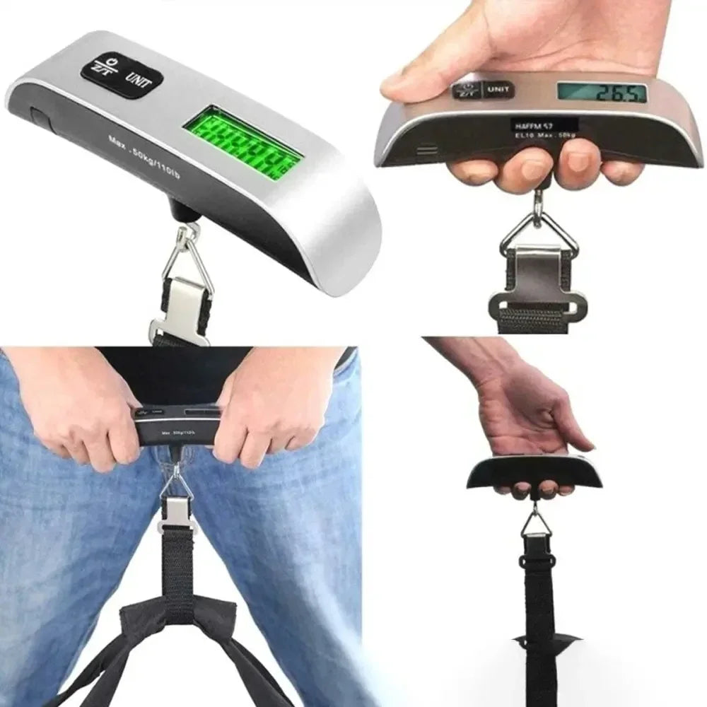 Portable Digital Luggage Scale | 110lb/50kg Travel Hanging Scale with LCD Display