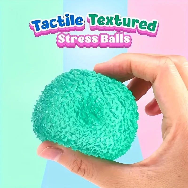 Squishy Multicolor Texture Ice Ball Squeeze Toy | Soft Pinch Sensory Toy for Kids