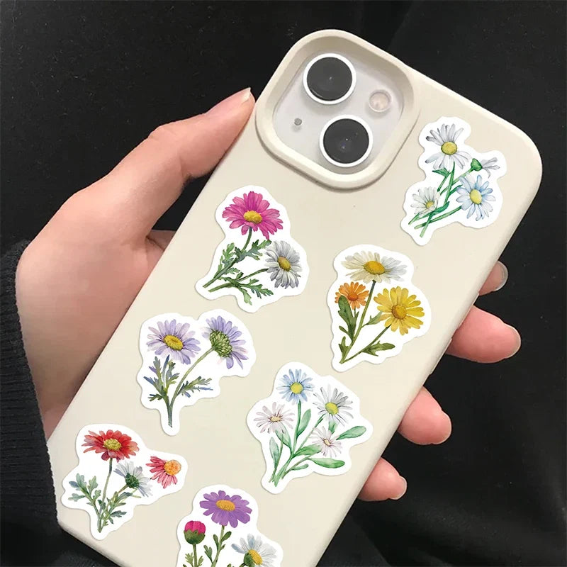 500PCS Daisy Stickers Roll | Cute Flower Decals for Water Bottles and Scrapbooking