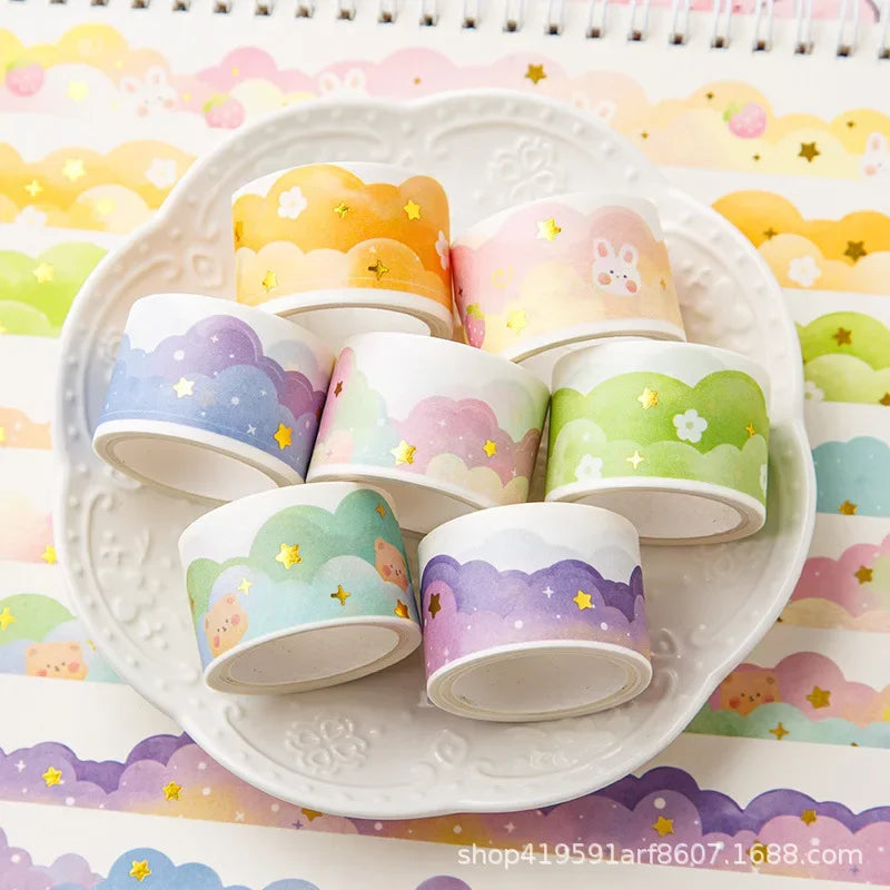 Kawaii Gradient Clouds Washi Tapes | DIY Scrapbooking and Journaling Stickers