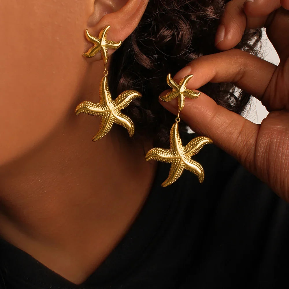 LUXUKISSKIDS Fairy Flower Earrings Stud | Gold-Plated Stainless Steel Piercing Jewelry for Women