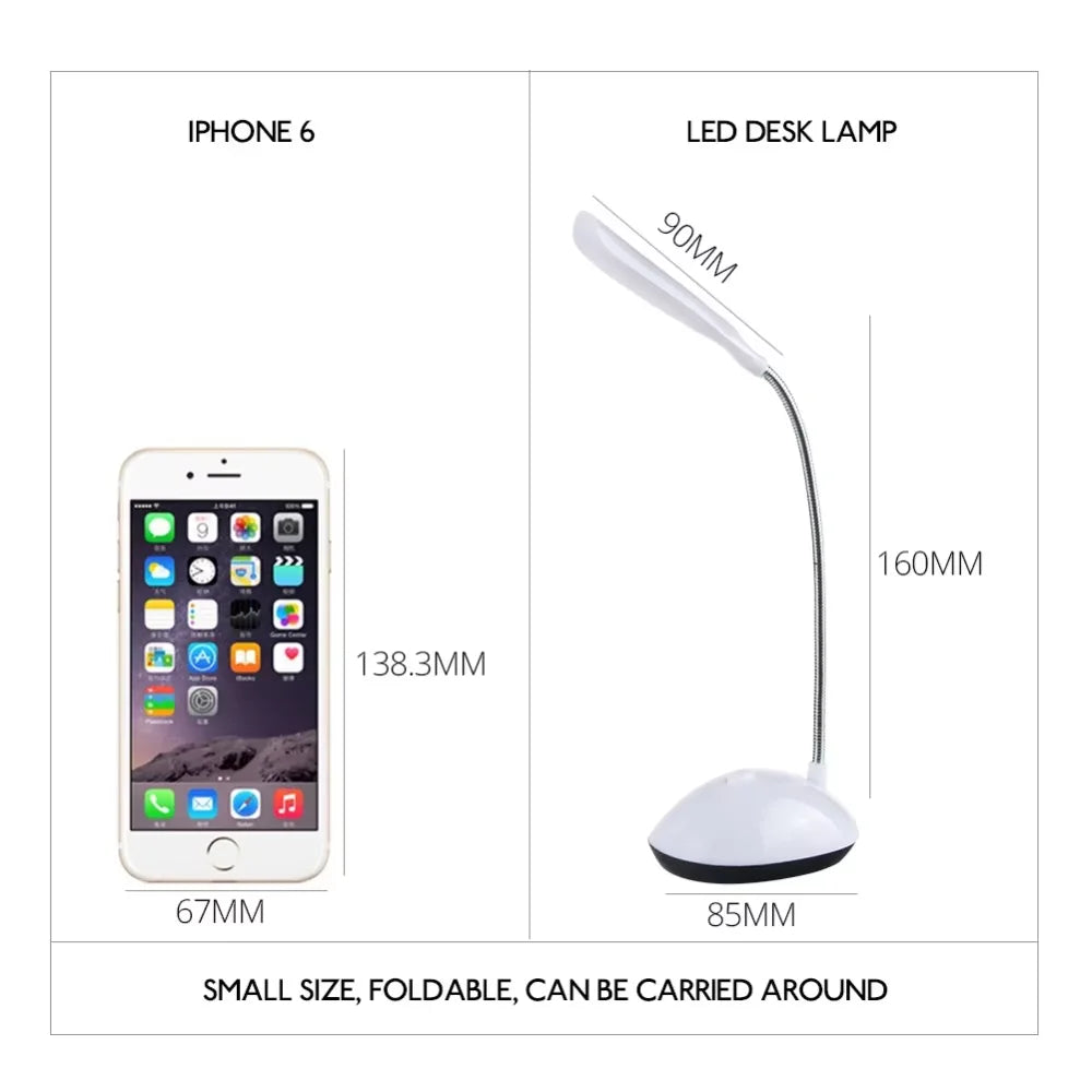 Portable LED Desk Lamp | Eye-Protecting Folding Reading Light for Bedroom and Study