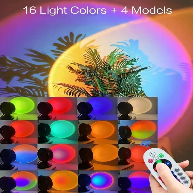 Sunset Projection Lamp with Remote | 16 Color LED Night Light