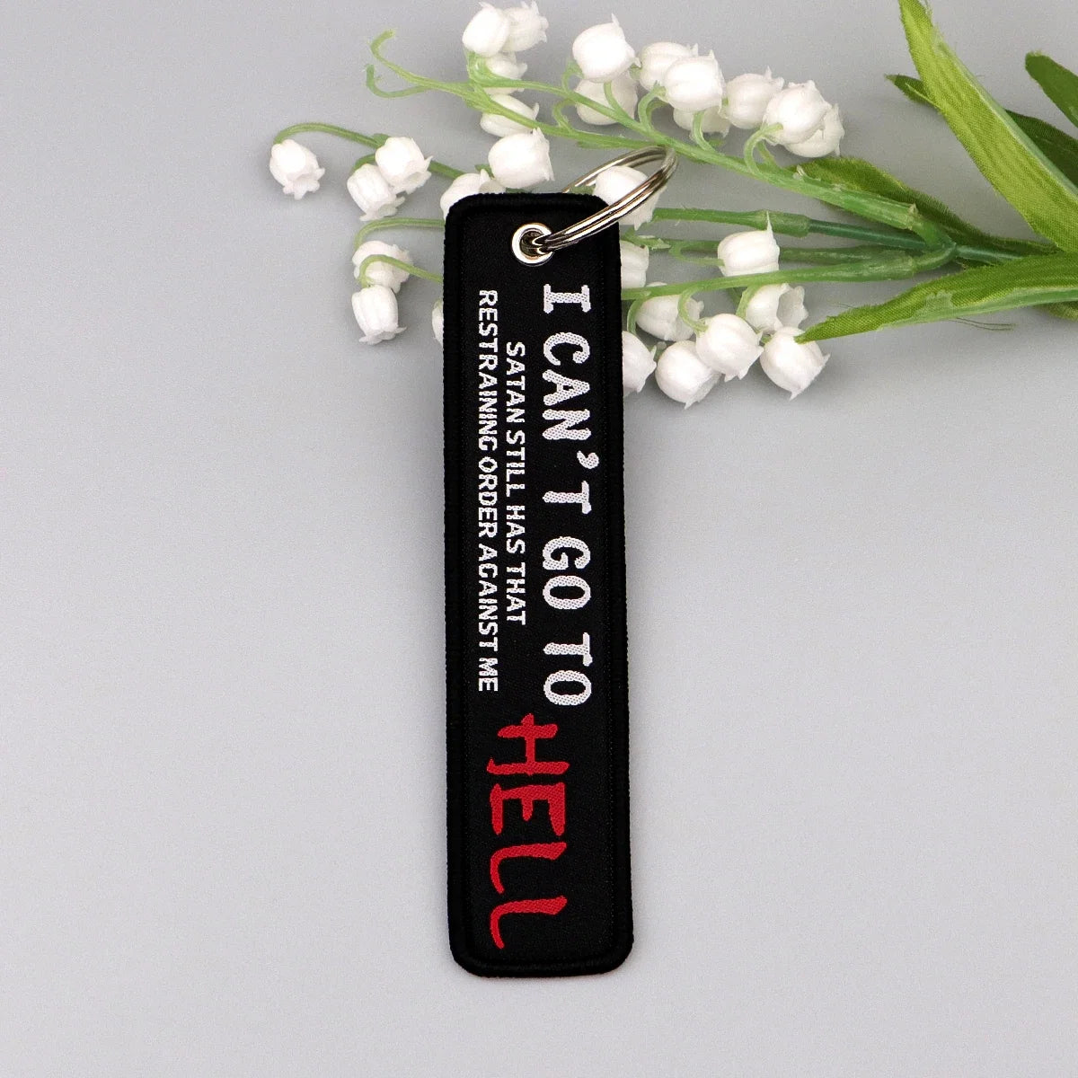 Embroidered Quote Key Fob | Personalized Gift Keyring
