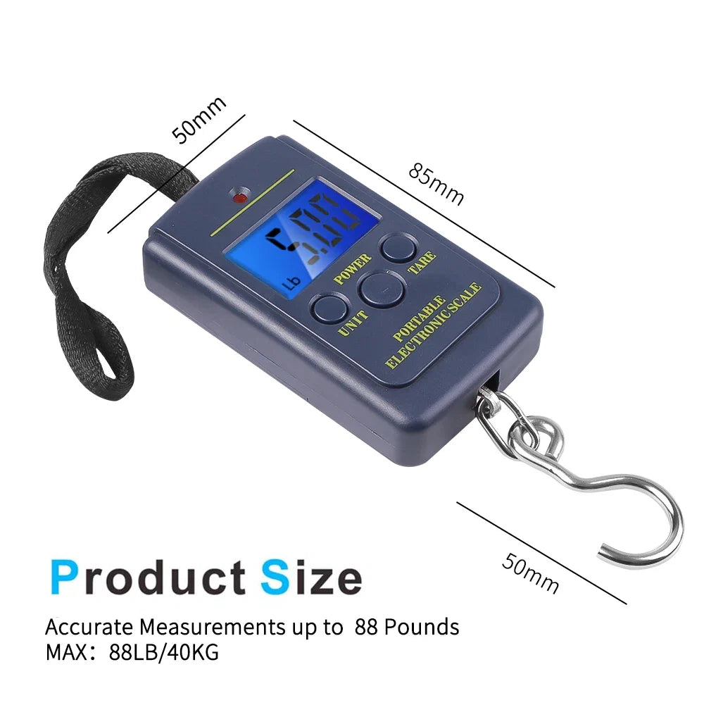 Portable Digital Hanging Scale | 0.01kg to 40kg LCD Luggage Weighing Scale