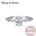 925 Sterling Silver Zircon Ring | Classic Oval Wedding Band for Women