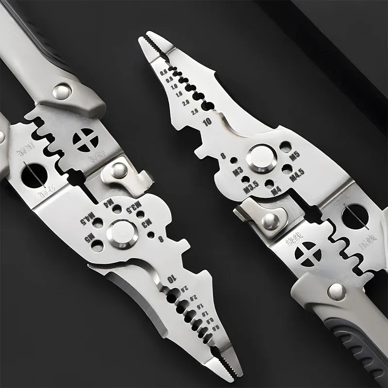 6-in-1 Multifunctional Electrician Pliers | Wire Stripper, Cutter, and Crimper