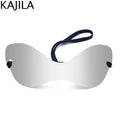 Oversized Punk Rimless Sunglasses | Y2K UV400 Mirror Lens Shades