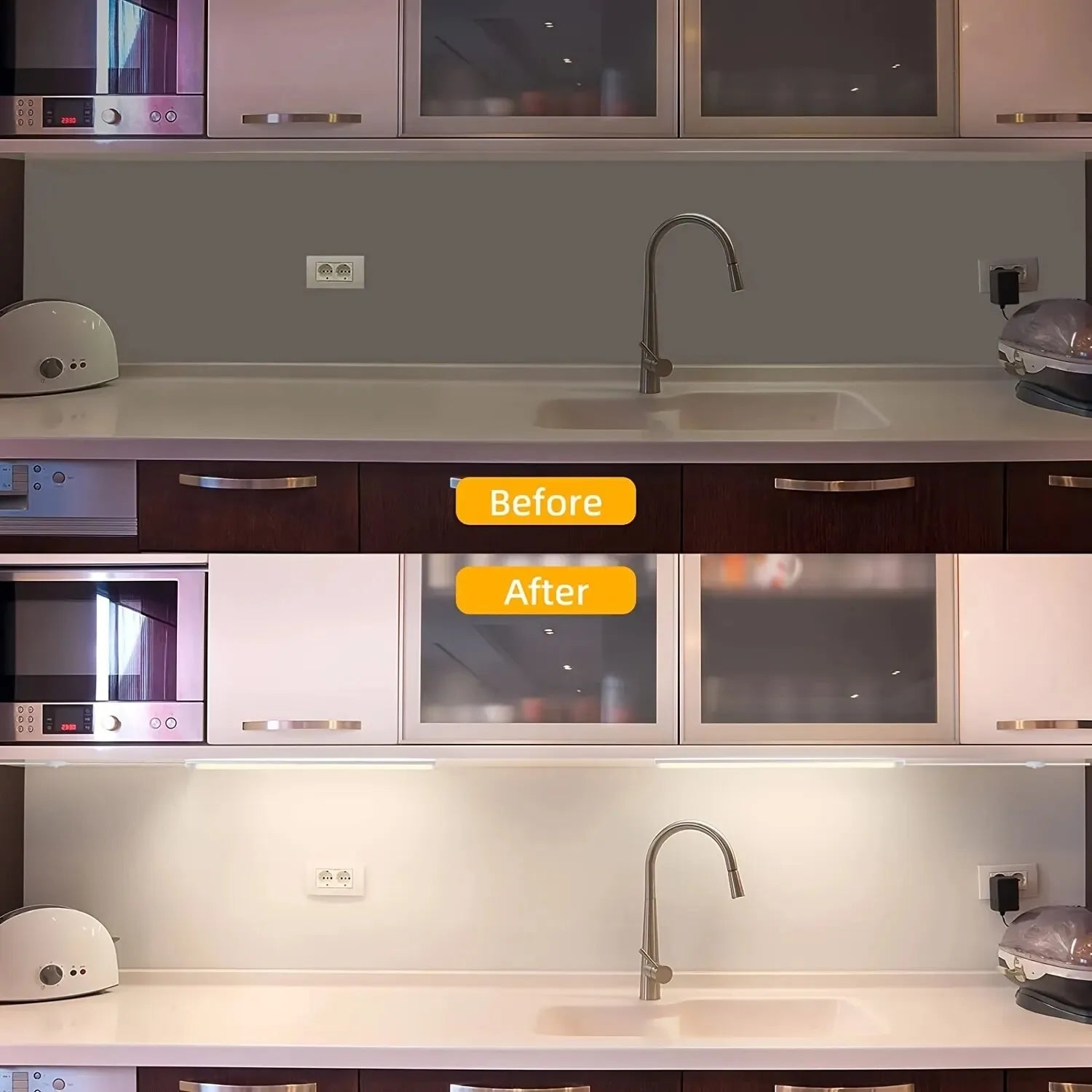 5V USB Under Cabinet LED Light | 3 Color Dimmable Magnetic Night Light