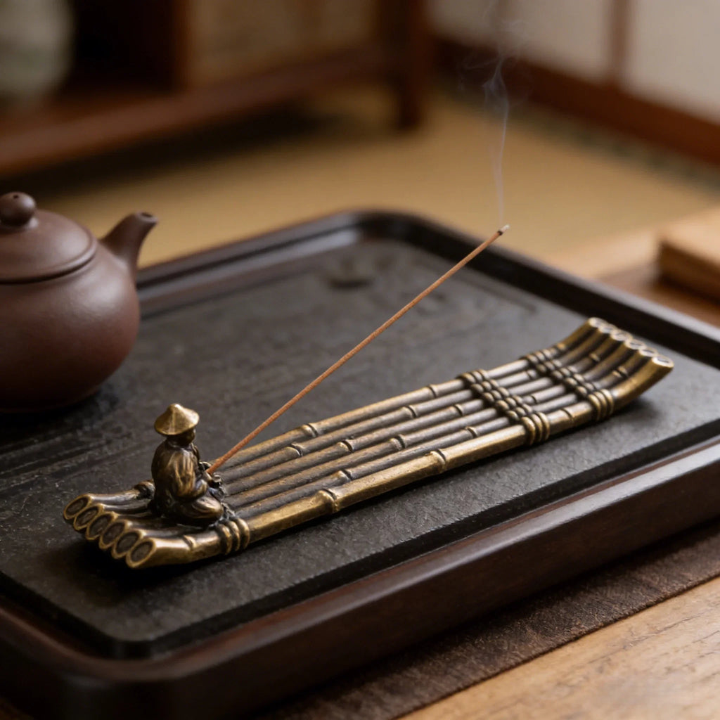 Creative Incense Holder Boat | Old Men Fishing Japanese Style Incense Stick Burner