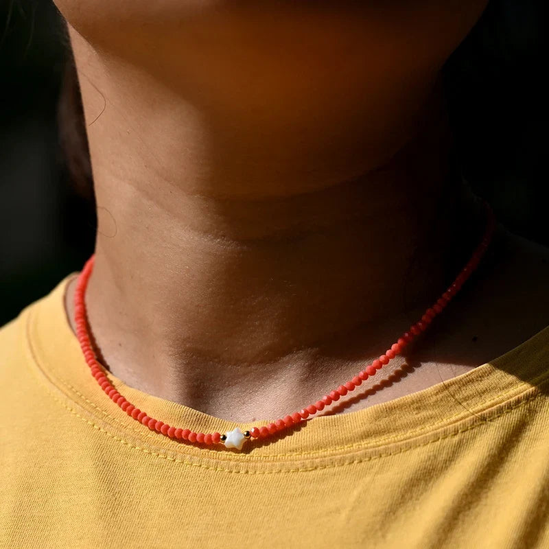 Shell Star Crystal Choker Necklace | Trendy Summer Jewelry for Women