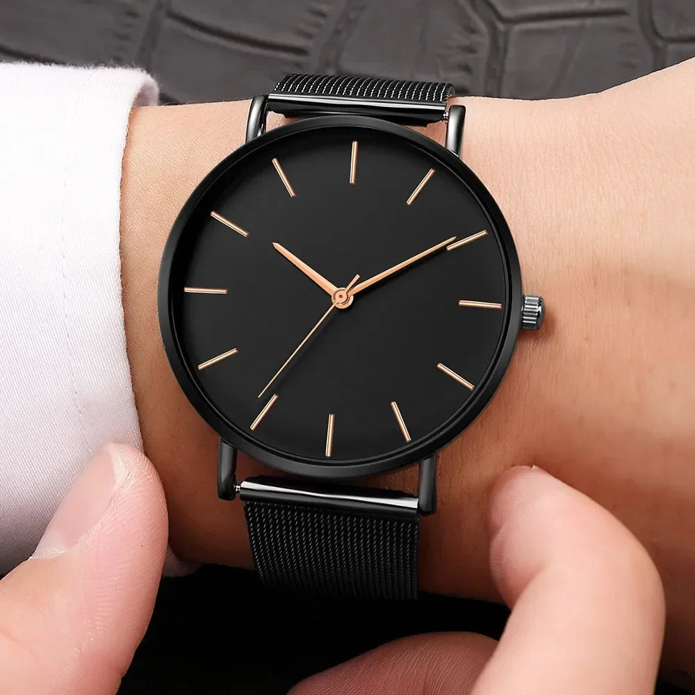 RUNERR Ultra Thin Quartz Watch | Minimalist Business Casual Mesh Strap