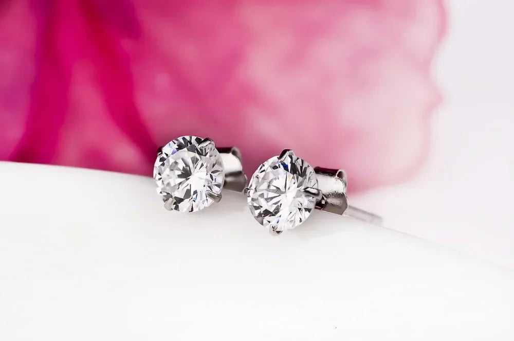 Crystal Zircon 925 Sterling Silver Stud Earrings | Fine Jewelry for Women