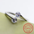 925 Sterling Silver Open Ring | Adjustable Aaa Zirconia Bridal Set