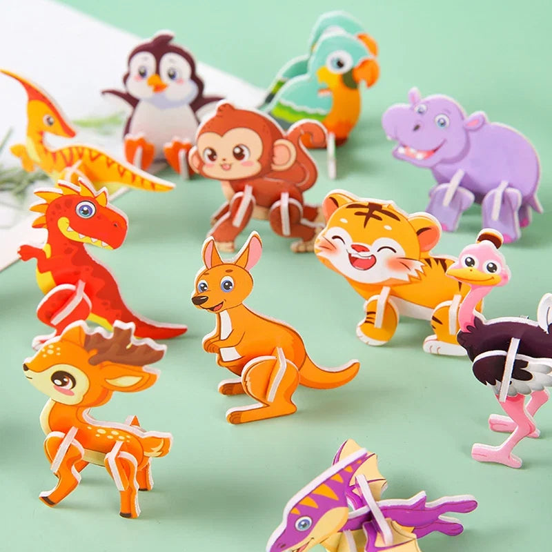 30Kinds Animal 3D Puzzle Set | Kids Paperboard DIY Crafts