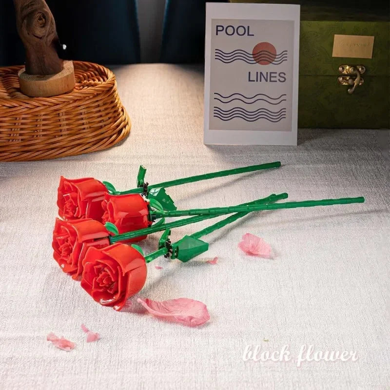 Eternal Flower Rose Building Block Set | Compatible Gift for Valentine's Day Teachers Day