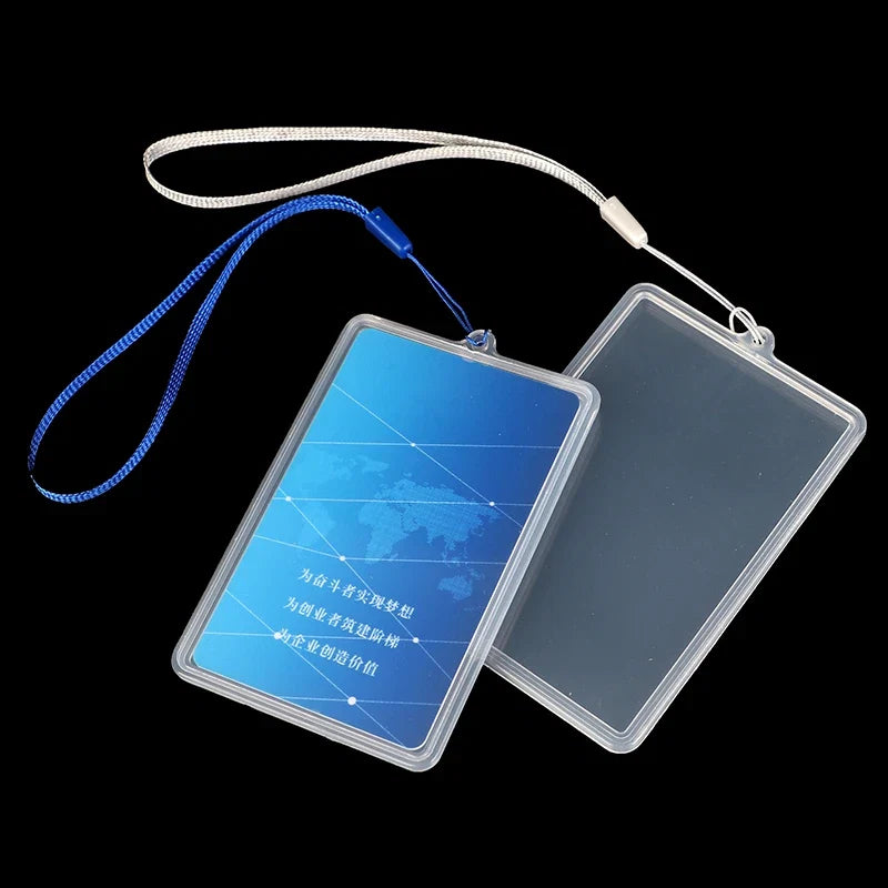 Transparent Card Holder Case | Waterproof ID Card Sleeve with Lanyard