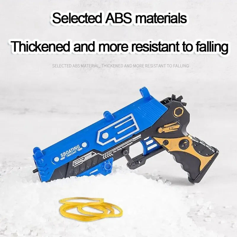 Continuous Fire Rubber Band Pistol | Foldable Toy Gun for Target Practice