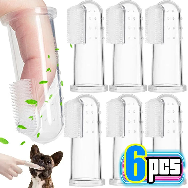 Silicone Soft Pet Finger Cuff Toothbrush | Dog & Cat Teeth Cleaning Tool