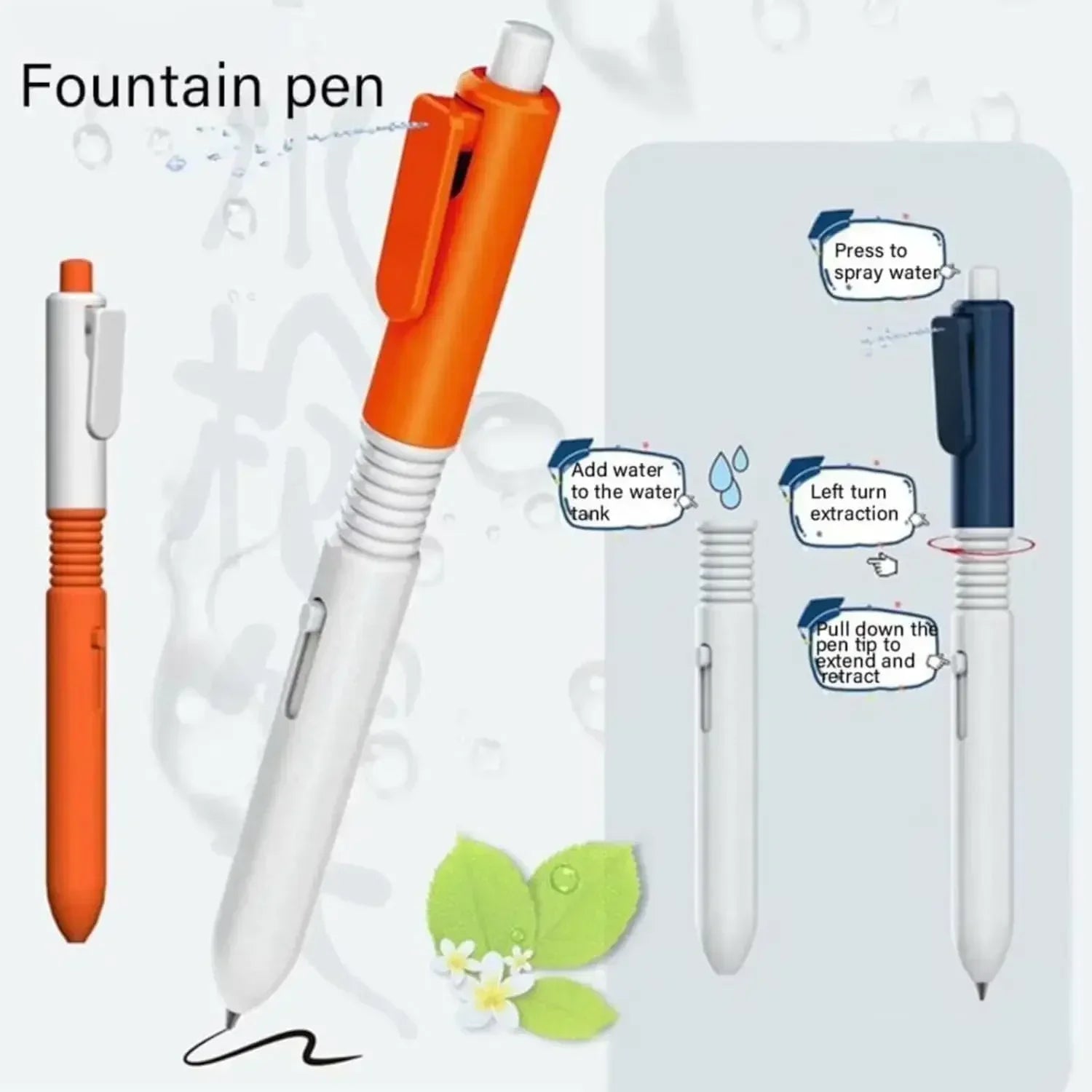 Retractable Water Spray Pen | Funny Prank Ballpoint with Hidden Spray