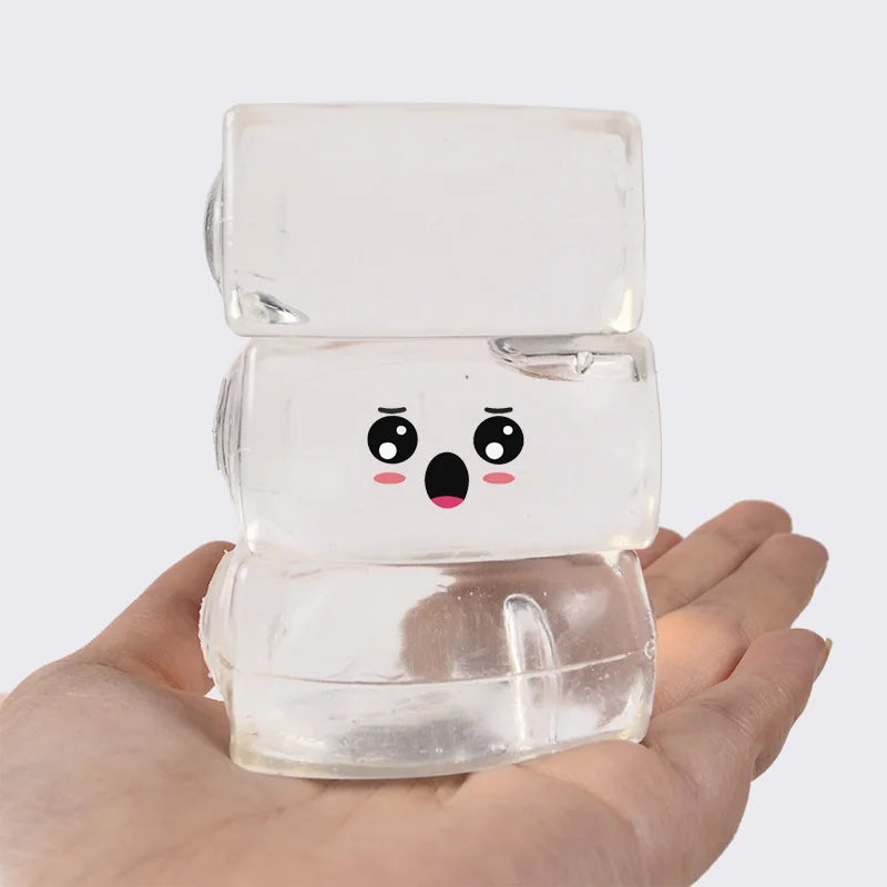 Ice Cube Stress Relief Squeeze Toy | Soft TPR Slow Rebound Decompression Ball