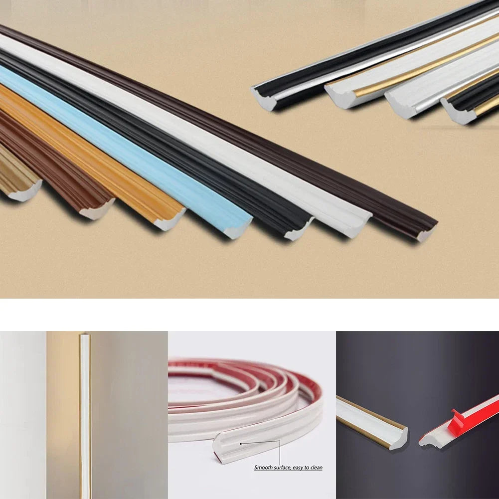 Self-Stick Wall Skirting Trim | 3D Flexible Border Decorative Line