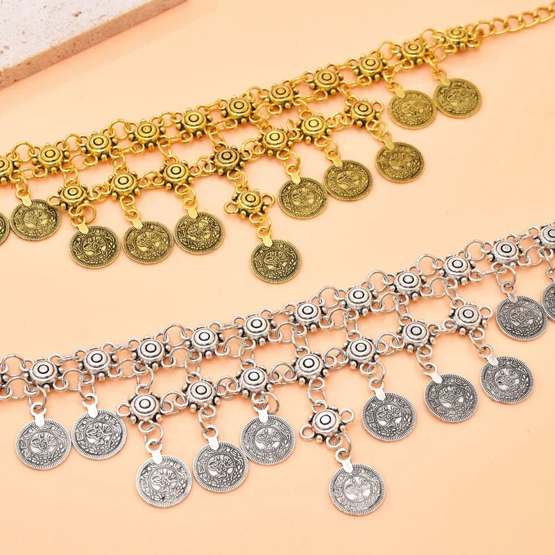 Vintage Coin Tassel Necklace | Bohemian Ethnic Charm Choker for Women