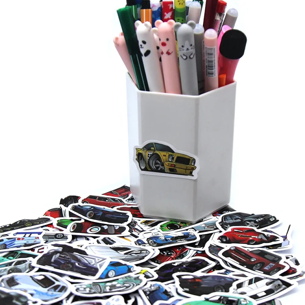 Retrofit Racing Car Graffiti Stickers | Waterproof Decal Set for Laptop, Guitar, Luggage, Bike, Skateboard
