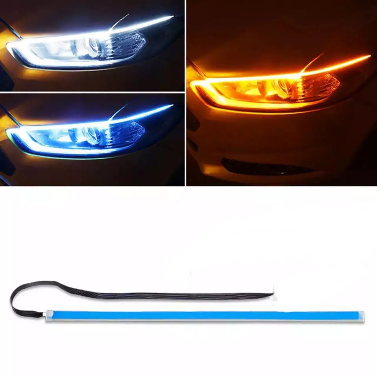 Car LED Daytime Running Light Strip | Flexible Waterproof DRL with Flowing Turn Signal