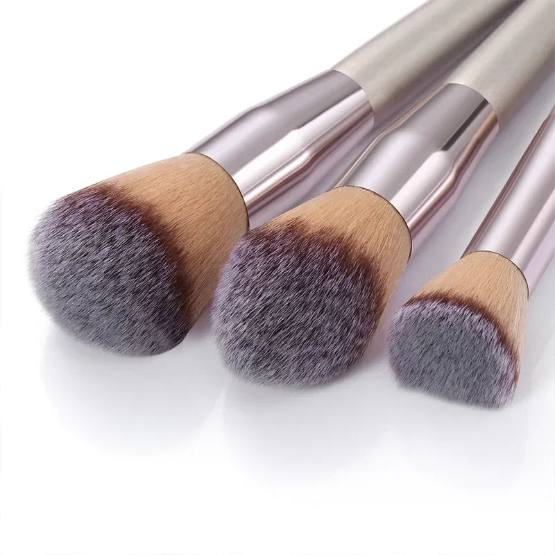 Champagne Makeup Brush Set | Foundation & Powder Flat Head Cosmetic Brush