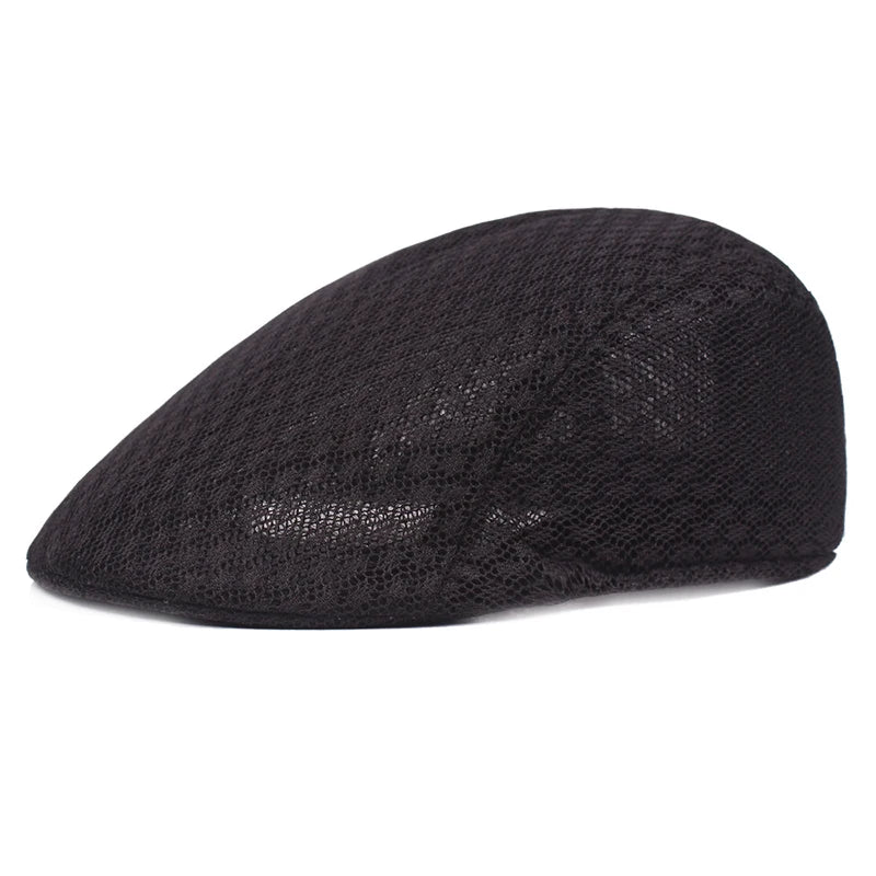 Breathable Mesh Beret Hat for Summer | Unisex Newsboy Flat Cap