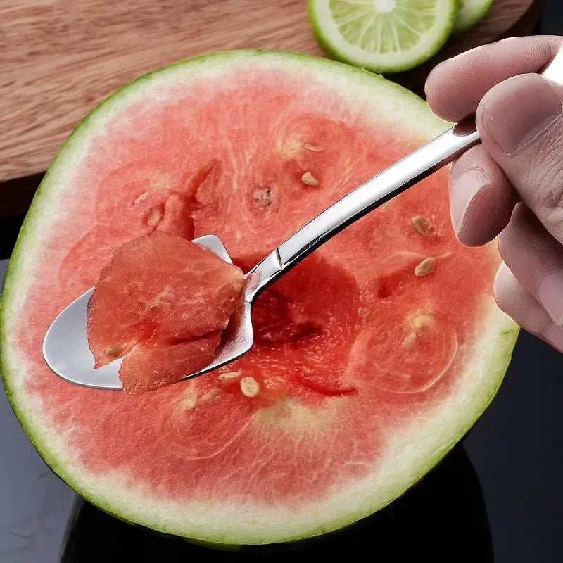 Stainless Steel Dessert Spoon Set | Shaped Spade Scoop for Ice Cream and Fruit