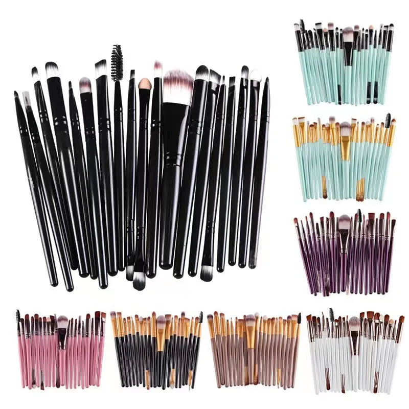 20-Piece Eye Makeup Brush Set | Complete Eye Shadow & Eyeliner Tools