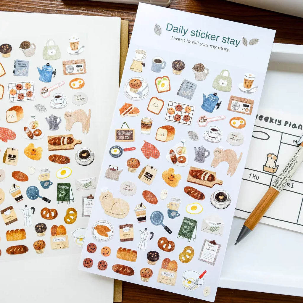 Coffee House Sticker Pack | 50pcs Korean Style Journal Decor