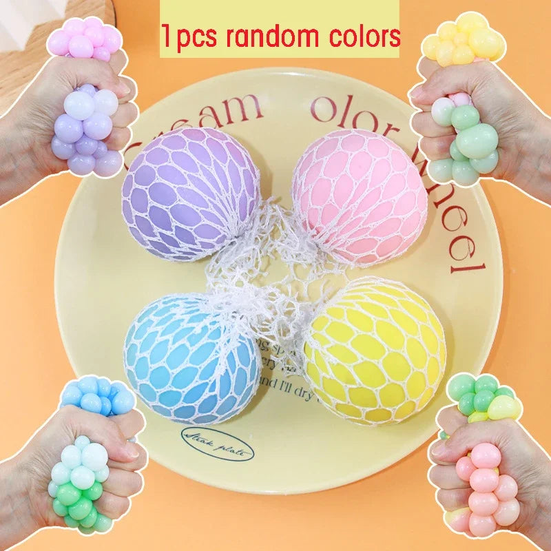 6CM Hand Squeezed Tri Color Stress Ball | Slow Rebound TPR Sensory Toy