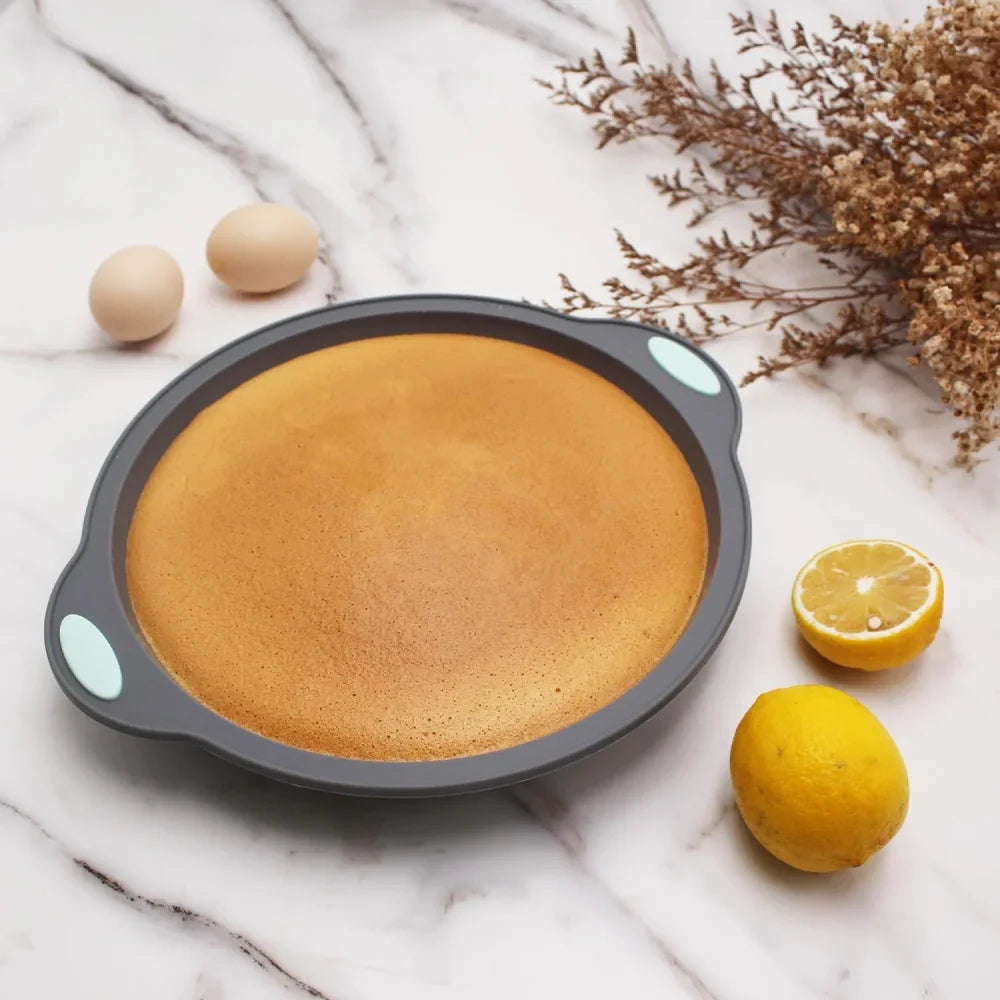 Silicone Round Cake Tray | Non Stick Baking Tray Set with Metal Reinforced Frame