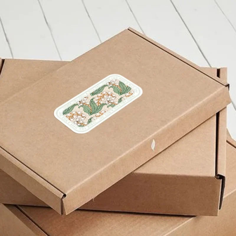100pcs Special-Shaped Flower Sticker Roll | Gift Box Sealing and Packaging Stickers