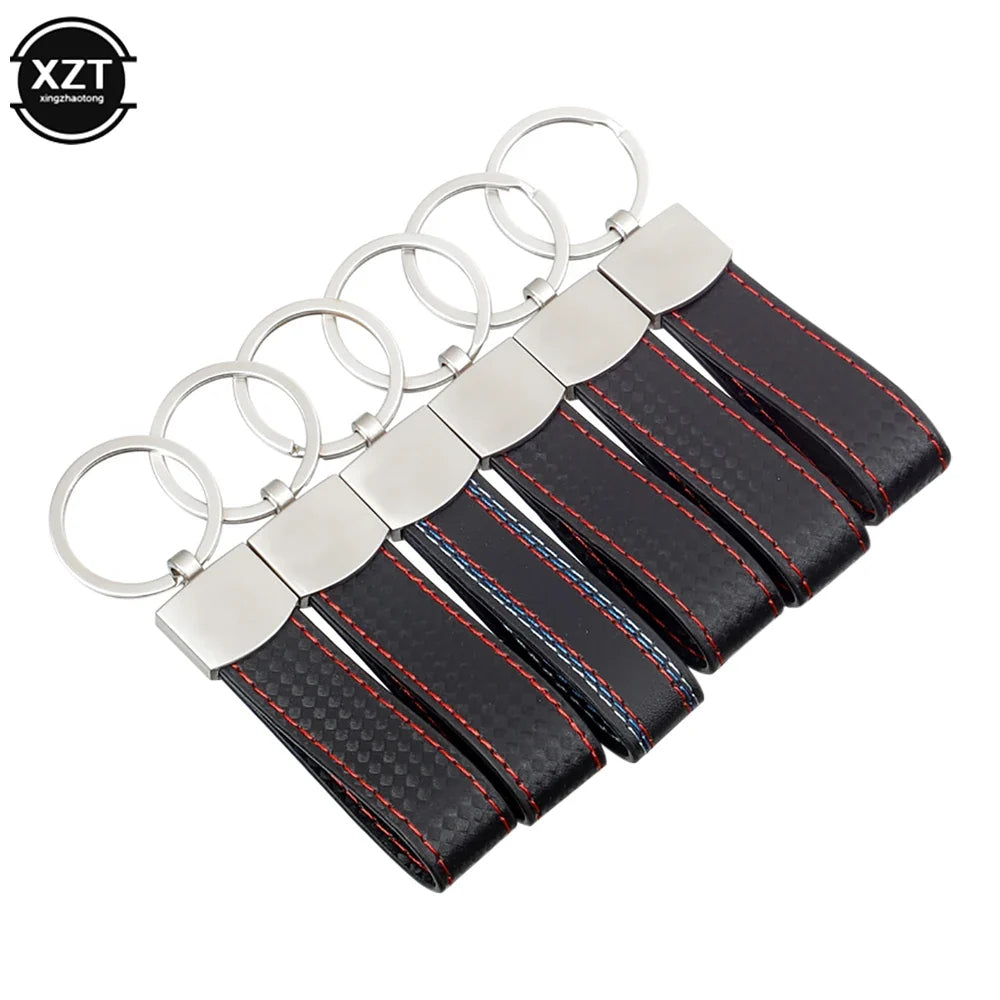 WYMECT Leather Car Keychain | Stylish Key Ring for Audi VW BMW
