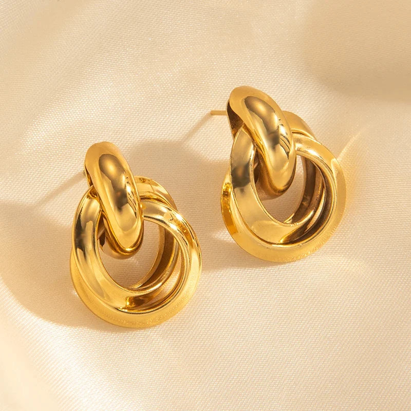 316L Stainless Steel Hoop Earrings for Men Women | Geometric Drop Earrings